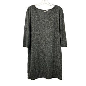 Gap Women’s 3/4 Sleeve Pullover Shift Dress Knee Length Charcoal M